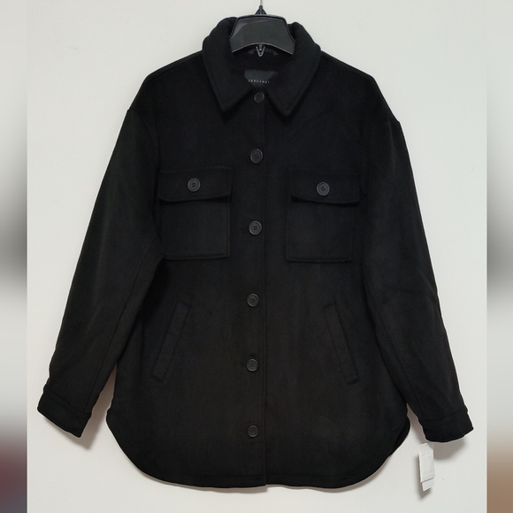 New Black Wool Coat / Size XL - Picture 2 of 10